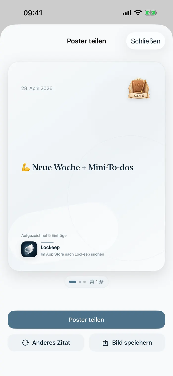 Ansicht zum Erstellen von Share-Postern