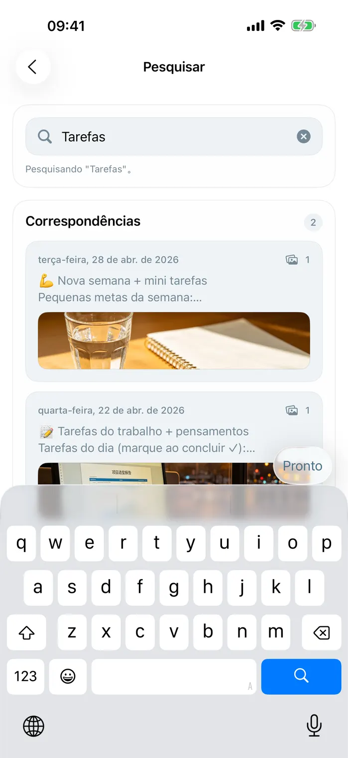 Pesquisar diários e memórias