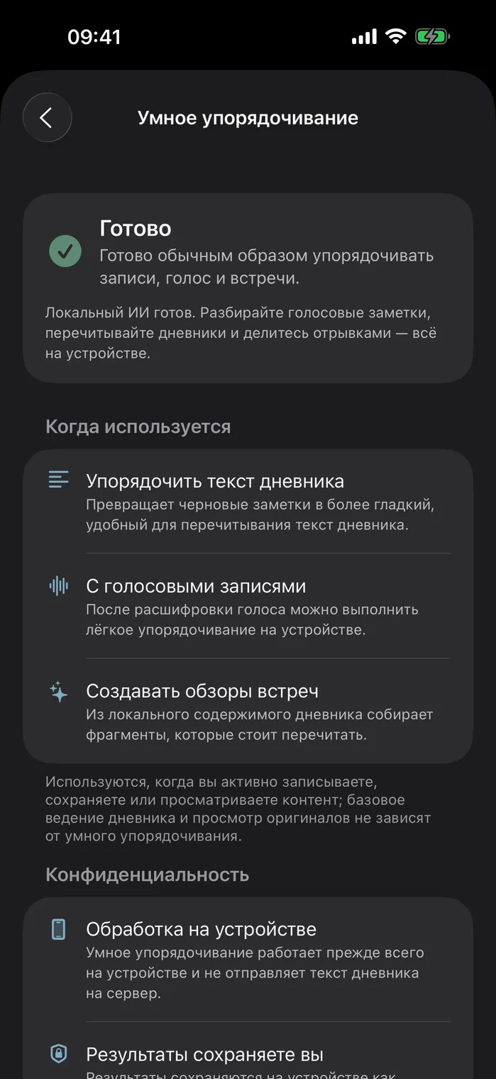 Локальный ИИ структурирует дневник